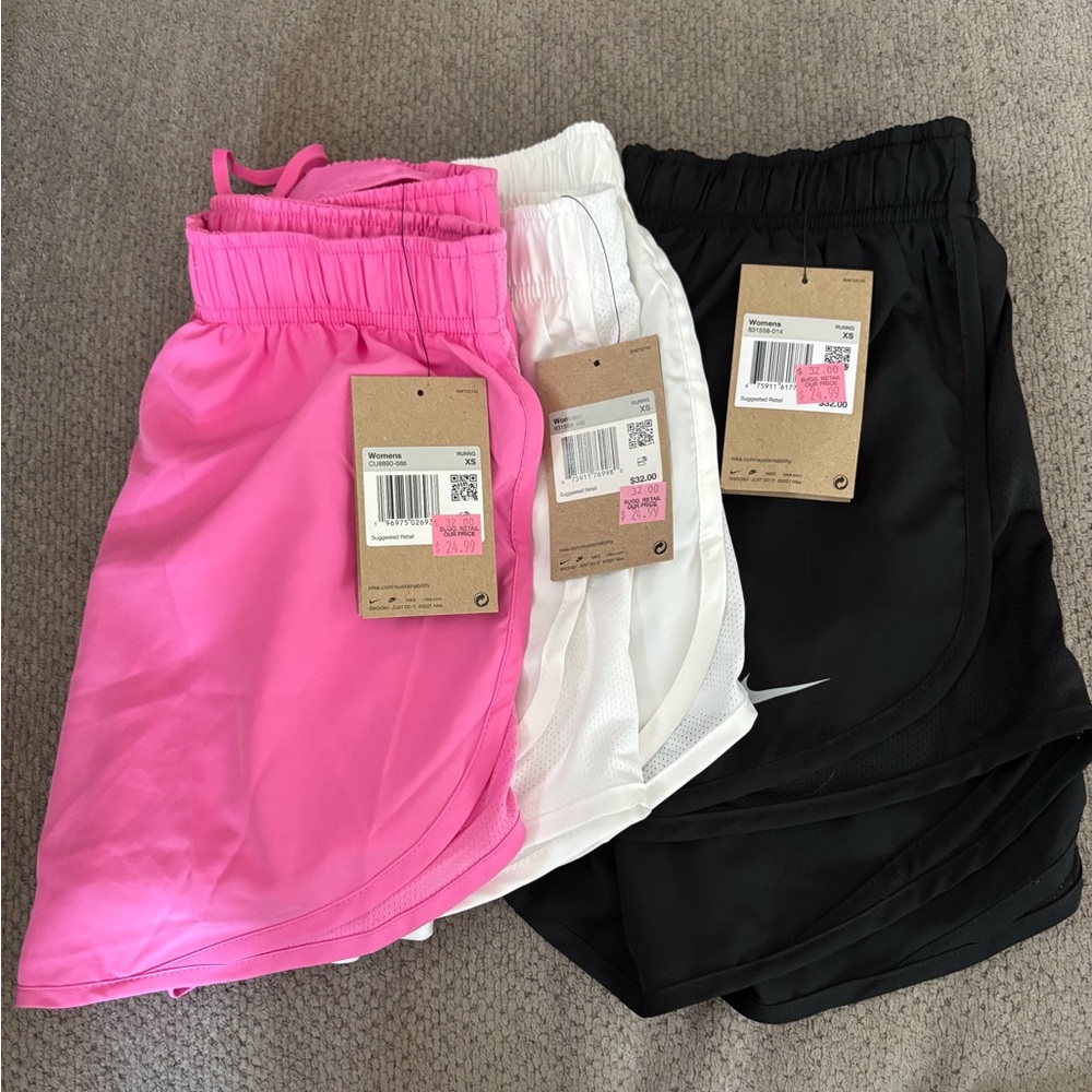 Women's Nike Pink, White, and Black Shorts